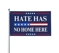 Bandiera "L'odio non ha posto qui" per la giustizia sociale e l'uguaglianza, 3x5 metri, stendardo da giardino, lato singolo.