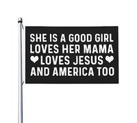 Bandiera Loves Jesus And America Too, decorazione da parete con bandiera estetica bifacciale per la casa, il giardino, il patio, 9,1 x 1,5 m, arazzo Loves Jesus And America Too per la stanza