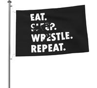 Bandiera luminosa Eat Sleep Wrestle Repeat Wrestling 2x3 piedi