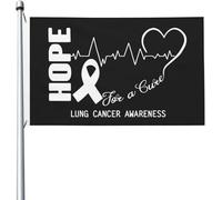 Bandiera luminosa Hope for A Cure per la sensibilizzazione sul cancro ai polmoni, 3x5 piedi