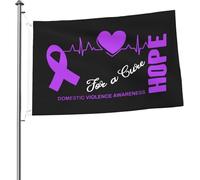 Bandiera luminosa Hope for a Cure per la sensibilizzazione sulla violenza domestica, 2x3 piedi