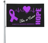 Bandiera luminosa Hope for a Cure per la sensibilizzazione sulla violenza domestica, 3x5 piedi