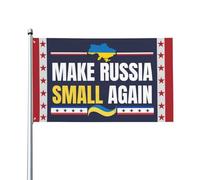 Bandiera "Make Russia Small Again" 3x5 - Striscione per esterni con la scritta "Make Russia Small Again" per feste o festival, senza supporto.