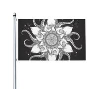 Bandiera Mandala floreale con animali dell'oceano, 3x5, bifacciale, per esterni, decorazione da giardino, per esterni, decorazioni da parete per feste, per esterni, interni, casa, giardino, prato, gar