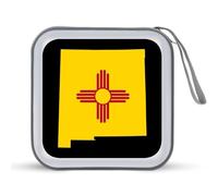 Bandiera mappa del New Mexico divertente CD titolare DVD Binder custodia protettiva in plastica rigida con cordino portatile portafoglio organizzatore di archiviazione per casa auto 40 CD, Stile