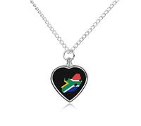 Bandiera Mappa del Sud Africa Collana Urna Personalizzata per Ceneri di Animali Domestici Carino Pet Memorial Ciondolo Gioielli Regali per Cane Gatto