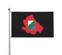Bandiera Mappa Delle Bandiere Dell'Abruzzo Striscione All'Aperto 2 Occhielli Metallici Bandiera Militare Colori Vivaci Bandiera Di Benvenuto, Per Balcone, Eventi, 90x150cm