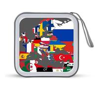 Bandiera mappa dell'Europa e del Nord Africa divertente CD Holder 40 Capacità DVD Case Disco Protettivo Storage Organizer Bag per Auto Casa Viaggio