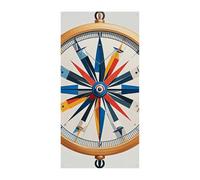 Bandiera marittima con bussola per barca a vela 90 x 180 cm, striscione per feste, cartello di benvenuto stagionale, decorazione verticale per porta, portico, ingresso, giardino, decorazione