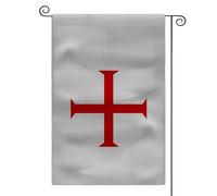 Bandiera medievale con stemma da giardino, 30,5 x 45,7 cm, double face, bandiera per esterni (cavalieri templari)