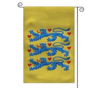 Bandiera medievale con stemma da giardino, 30,5 x 45,7 cm, double face, bandiera per esterni (Regno di Danimarca)