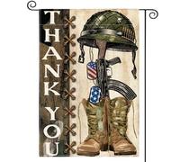 Bandiera Memorial Day Thank You Heroes Military Soldiers Boots Veteran Bandiera Della Brezza Decorazione Striscione All'Aperto, Per Feste Estive, Eventi, Feste Strada, 30x45cm