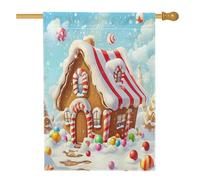 Bandiera Merry Christmas Bread Man Fun Candy Xmas Landscape Bandiere Classica Durevole Bandierine Per Ristoranti Parata Conferenza 70X102Cm
