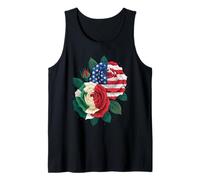 Bandiera Messicana Americana Rose Patriotic Floral Pride Donne Uomini Canotta
