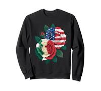Bandiera Messicana Americana Rose Patriotic Floral Pride Donne Uomini Felpa