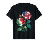 Bandiera Messicana Americana Rose Patriotic Floral Pride Donne Uomini Maglietta