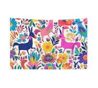 Bandiera messicana con animali Otomi 61 x 88,9 cm No Fade Bandiera di benvenuto Giardino Cortile Casa Bandiere Decorative Garden Yard Cartello Interno Esterno Banner Party Home Decor