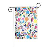 Bandiera messicana con stampa di animali Otomi per interni ed esterni, casa, patio, prato, giardino, per tutte le stagioni, bandiere su entrambi i lati