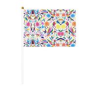 Bandiera messicana con stampa di animali Otomi su entrambi i lati, colori vivaci, per tornei sportivi e partite