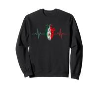 Bandiera messicana Heartbeat Line ECG Cuore Felpa