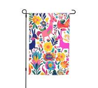 Bandiera messicana Otomi Animals 12x18 pollici, bandiera da giardino bifacciale per interni, da appendere alla parete, poster, grande striscione, cartello, bandiere per esterni