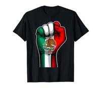 Bandiera Messico Pugno Alzato Orgoglio Viva Mexico Maglietta