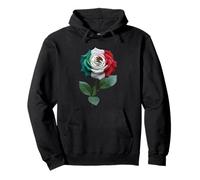 Bandiera Messico Rose Felpa con Cappuccio