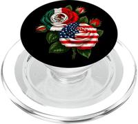 Bandiera Messico USA Orgoglio Bandiera messicana Americana Rosa Fiore PopSockets PopGrip per MagSafe