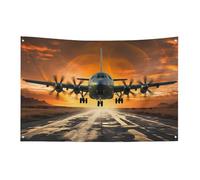 Bandiera militare che atterrano sulle piste dell'aeronautica contro la bella bandiera DuSky, 152,4 x 243,8 cm, non sbiadisce, bandiera di benvenuto, giardino, cortile, casa, bandiera, decorazione per