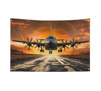 Bandiera militare che atterrano sulle piste dell'aeronautica contro la bella bandiera DuSky, 88,9 x 149,9 cm, non sbiadisce, bandiera di benvenuto, giardino, cortile, casa, bandiere, decorativo, per