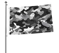 Bandiera mimetica nera grigia bianca 2x3 piedi, stampa fronte-retro, bandiere da giardino per striscioni esterni con occhielli, sfondo fotografico per decorazioni interne ed esterne