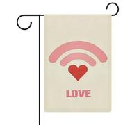 Bandiera minimalista da giardino con simbolo dell'amore, rosa, in iuta su entrambi i lati, 30,5 x 45,7 cm