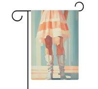Bandiera minimalista da giardino con stivali da cowgirl da donna, bandiera da giardino, per esterni, vacanze, stagionali, juta, bandiera su entrambi i lati, 30,5 x 45,7 cm
