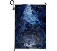 Bandiera mistica blu della natura, vortice della foresta incantata, bandiera della decorazione della casa, tela di iuta double face, decorazione del prato per la primavera e l'estate, 30,5 x 45,7 cm