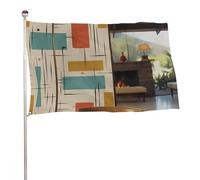 Bandiera moderna della metà del secolo 61 x 88,9 cm, stampa su entrambi i lati, bandiera decorativa da giardino, non sbiadisce, con occhielli in ottone da appendere, sfondo fotografico per interni ed