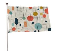 Bandiera moderna della metà del secolo, 61 x 88,9 cm, stampa su entrambi i lati, bandiera decorativa da giardino, non sbiadisce, con occhielli in ottone da appendere, sfondo fotografico per interni ed