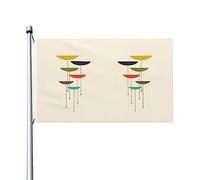 Bandiera moderna di metà secolo con stampe moderne da 9 x 1,5 m bandiera divertente per esterni bandiera da giardino per vacanze, banner da giardino di benvenuto per casa, giardino, cortile, prato