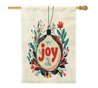 Bandiera moderna per la casa con palline di buon Natale, 71 x 101 cm, double face, decorativa per esterni, divertente bandiera per la casa, festa di Capodanno all'aperto piccola bandiera per prato