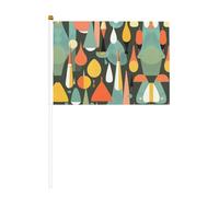 Bandiera moderna retrò di metà secolo con forme a goccia, piccola mini bandiera portatile per giochi sportivi e festival, decorazione bandiera da parata, 14 x 20,8 cm
