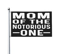 Bandiera Mom Of The Notorious One Bandiere divertenti su entrambi i lati Banner da esterno per feste 9,1 x 1,5 m, Arazzo Dormitorio Mom Of The Notorious One