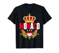 Bandiera Monaco con Cuore e Corona Maglietta