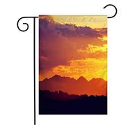Bandiera Mountain Tree As Outdoor Beautiful Sunset Blue Morning Environment Evening View Decorazione Bandiera Della Brezza, Per Celebrazioni, Giardino, 30x45cm