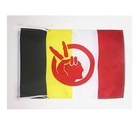 BANDIERA MOVIMENTO DEI NATIVI AMERICANI 45x30cm - BANDIERINA AMERICAN INDIAN MOVEMENT - INDIANO 30 x 45 cm cordicelle - AZ FLAG