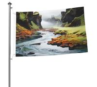 Bandiera multicolore con fiumi della natura e fiumi, 6 x 9 m, bandiera per esterni, bandiera a prova di brezza, bandiere a prova di scolorimento, per casa, casa, decorazione interna ed esterna