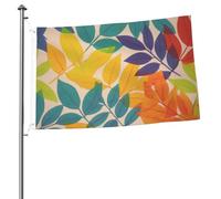 Bandiera multicolore con foglie da 0,9 x 0,9 m, stampa su entrambi i lati, bandiere da giardino, bandiera da cortile per esterni, bandiere per vacanze, banner regalo con occhielli sfondo fotografico
