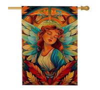 Bandiera multicolore da giardino delle fate, vivace striscione decorativo per primavera estate decorazione per prato all'aperto, bandiera da cortile in iuta su entrambi i lati per feste di festa 71 x