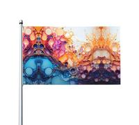 Bandiera multicolore marmorizzata. Bandiera da giardino per esterni, 9 x 1,5 m, striscione in poliestere con stampa vivida, facile da appendere per feste in cortile e campeggio.