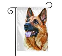 Bandiera Muzzle Look Drawing Dog Head Old German Hair Shepherd Fur Retro Face Water Canvas Animals Wildlife Tessuto Da Esterno Bandiera Di Benvenuto, Per All'Aperto Al Coperto, Giardino, 30x45cm