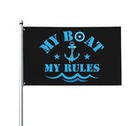 Bandiera My Boat-My Rules 3x5 - Divertente striscione da giardino per esterni con occhielli