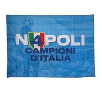 Bandiera Napoli 4 Scudetto 140 * 100 cm - Napoli Torna Campione Stagione 2024/25 - Il miglior Gadget Napoli